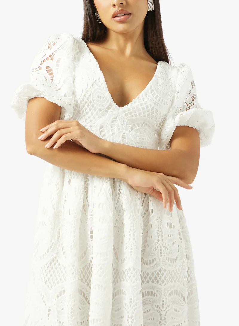 Ella  Lace Dress With Back Detail for Women | Best Price UAE
